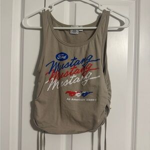 Ford Women's Beige Mustang Graphic Tank Top